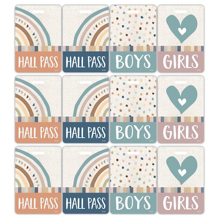 Teacher Created Resources Everyone is Welcome Hall Pass with Lanyard, 4 Designs, 12PK 20323